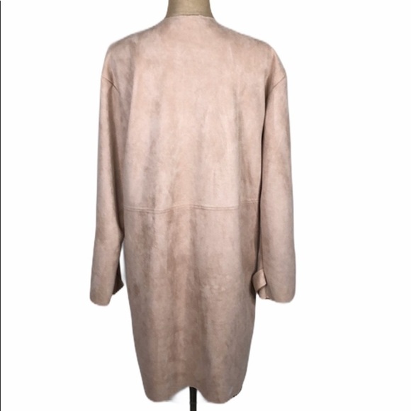 FAVLUX micro suede snap front long jacket SZ L - Picture 2 of 7